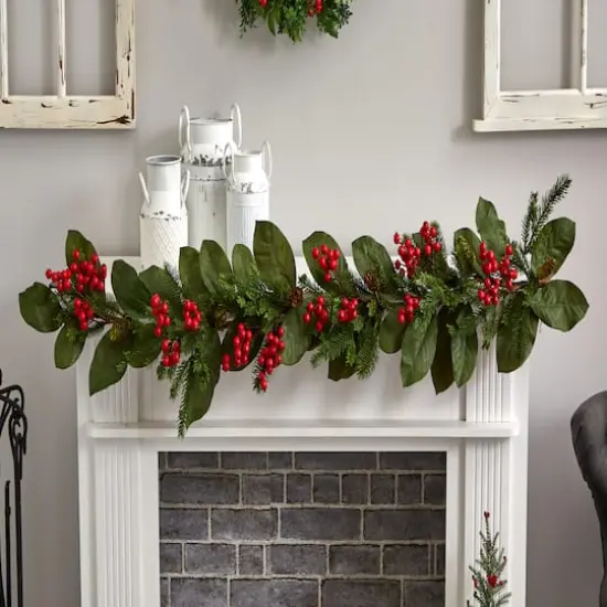 5ft. Magnolia Berry Pine Artificial Garland {4}