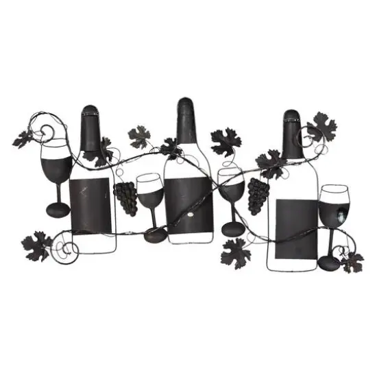 Multi Colored Metal Traditional Wine Wall Decor, 19" x 36" x 1" {7}