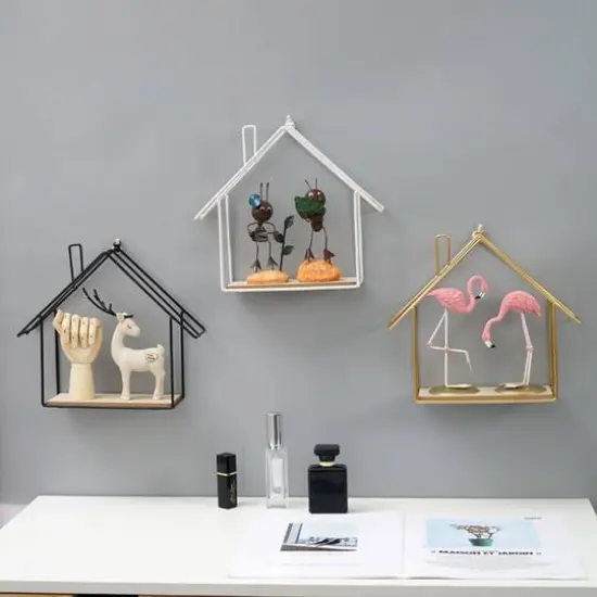 House Wall Hanging Bathroom Storage Cabinet Black {7}