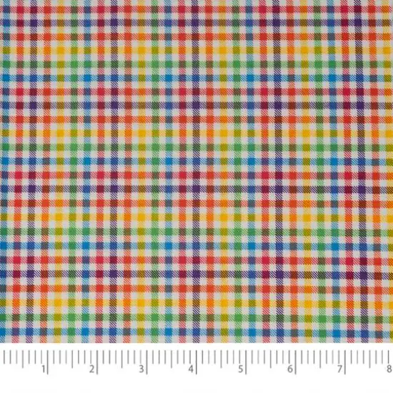 SINGER Rainbow Gingham Check Cotton Fabric {4}