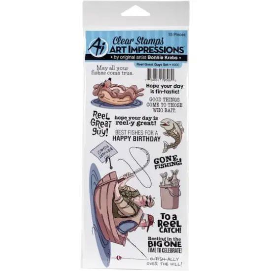 Art Impressions&reg; Work & Play Clear Reel Great Guys Fishing Stamps {3}
