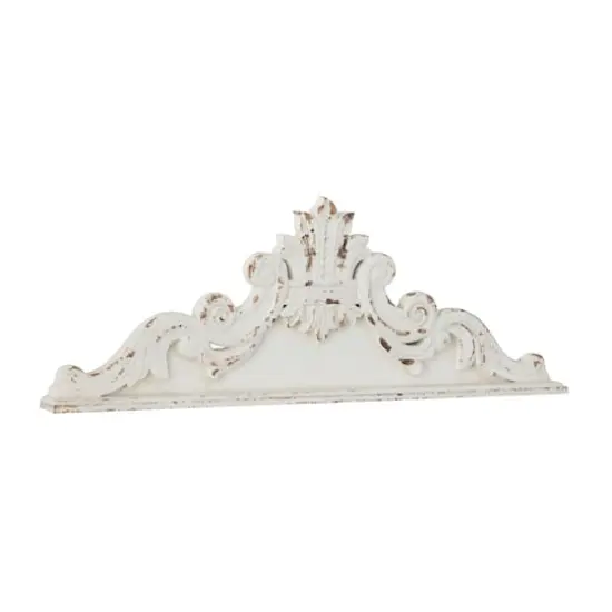 White Wood French Country Carved Wall Decor 14" x 39" x 3" {3}
