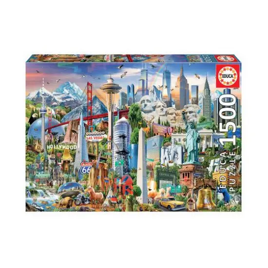 North America Landmarks 1,500 Piece Jigsaw Puzzle {1}