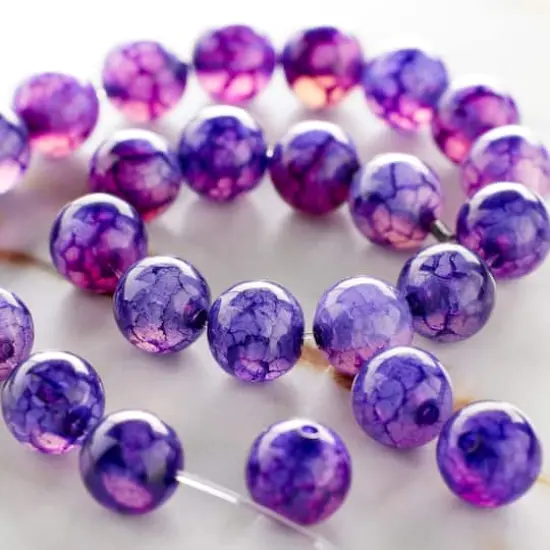 8mm Purple Fractured Dyed Round Agate Beads by Bead Landing&trade; {3}