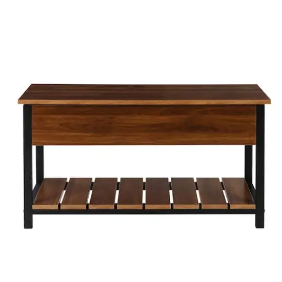 Honey Can Do Walnut Entryway Shoe Storage & Bench {13}