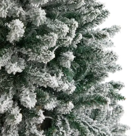 6ft. Unlit Slim Flocked Montreal Fir Artificial Christmas Tree {4}