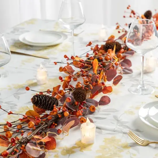 Glitzhome&reg; 6ft Fall Eucalyptus Berry Garland {3}