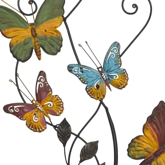 Multicolored Metal Butterfly Wall Decoration {3}