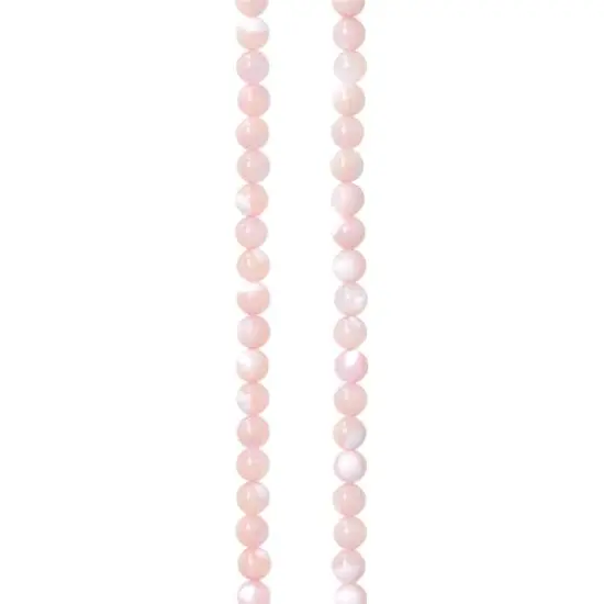 Light Pink Mother of Pearl Round Beads, 4mm by Bead Landing&trade; {1}