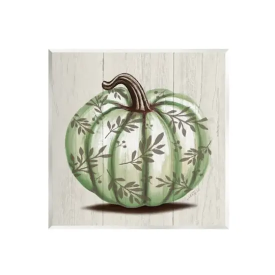 Stupell Industries Green Autumn Pumpkin Patterned Wall Plaque Art {1}