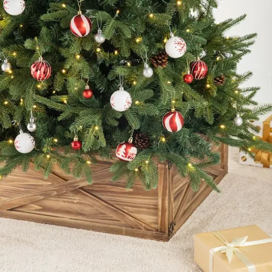 Glitzhome&reg; 22" Natural Wooden Tree Collar {5}