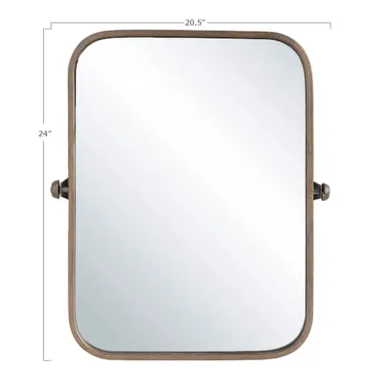 Hello Honey&reg; 24'' Metal Framed Pivoting Wall Mirror Brown {4}