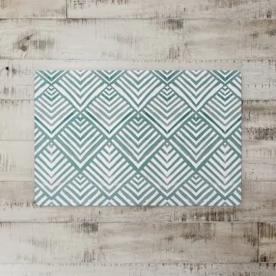 Watercolor Diamond Floor Mat Blue {3}