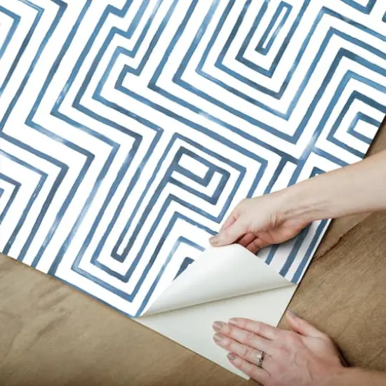 RoomMates Blue Warren Peel & Stick Wallpaper {6}