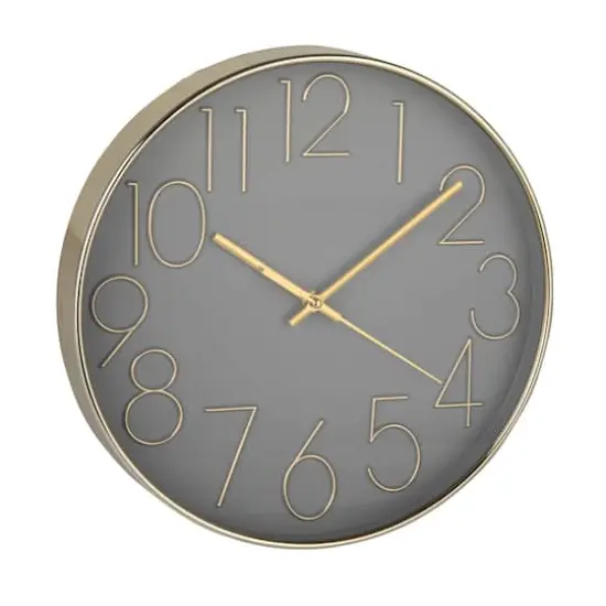 Hello Honey&reg; 12" Gray & Gold Aureate Hour Wall Clock {1}