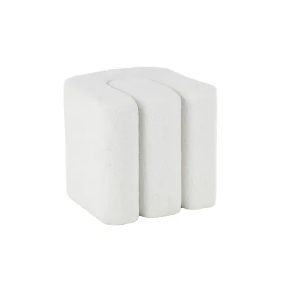 18" W-Shaped Room Ottoman White {9}