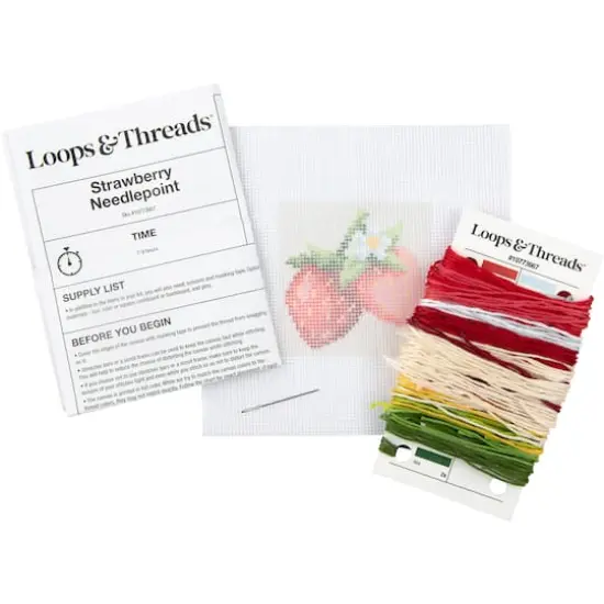 3" x 3" Strawberry Needlepoint Kit by Loops & Threads&reg; {4}