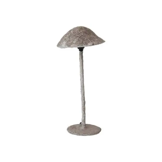 Hello Honey&reg; 21" Gray Handmade Paper Mache & Metal Mushroom Table Lamp {1}