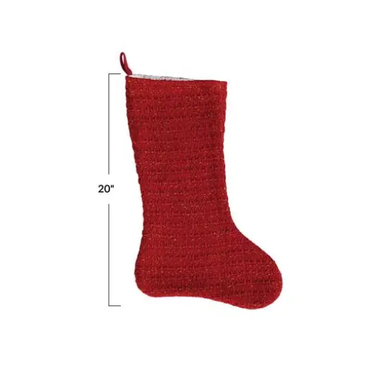 Hello Honey&reg; 20" Red Woven Cotton Stocking D&eacute;cor {4}