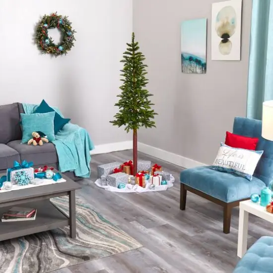 6ft. Pre-Lit Alaskan Alpine Artificial Christmas Tree, Clear LED Lights {9}