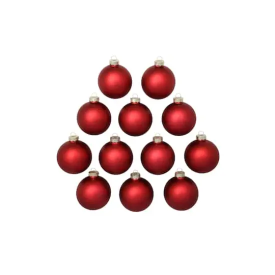 Whitehurst 12ct. 2.75" Matte Glass Ball Ornaments Red Matte {3}