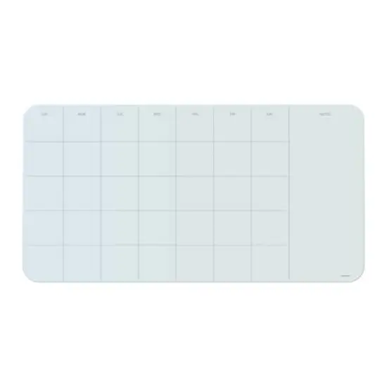 U Brands Frameless White Frosted Magnetic Monthly Calendar Cubicle/Wall Glass Dry-Erase Board, 23" x 12" {1}