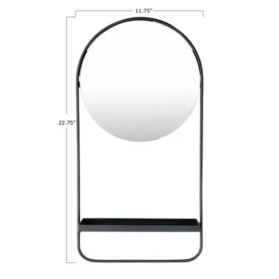 Hello Honey&reg; 23" Metal Wall Mirror, Shelf & Hanging Rod {6}