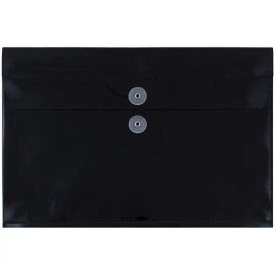 JAM Paper 9.75" x 14.5" Button & String Tie Closure Plastic Envelopes, 12ct. Gold {2}