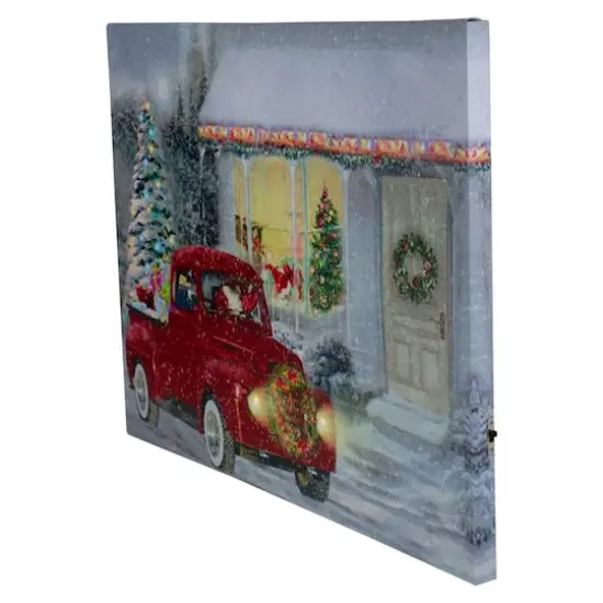 LED Fiber Optic Retro Red Truck Christmas Wall Art {10}