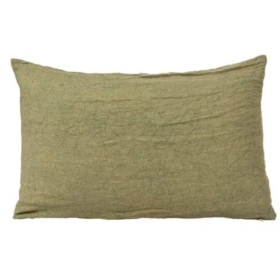 Hello Honey&reg; Stonewashed Linen Lumbar Pillow Olive {7}
