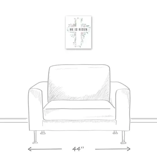 Watercolor Floral Cross 1 11" x 14" Canvas Wall Art {6}