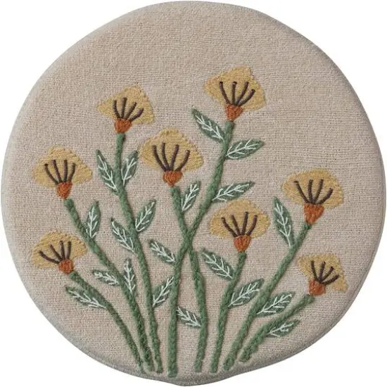 Hello Honey&reg; Bohemian Floral Embroidery Upholstered Stool {3}