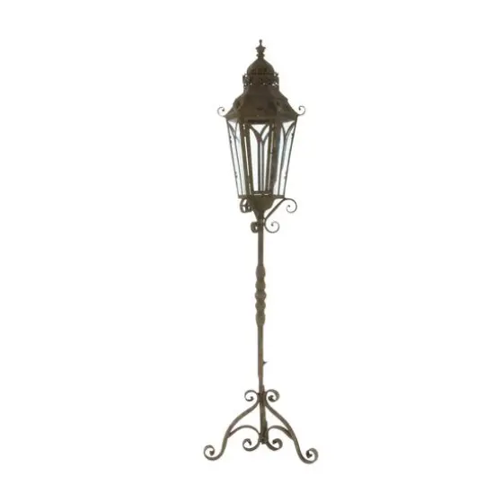 4.5ft. Brown Iron Rustic Candle Holder Lantern {5}