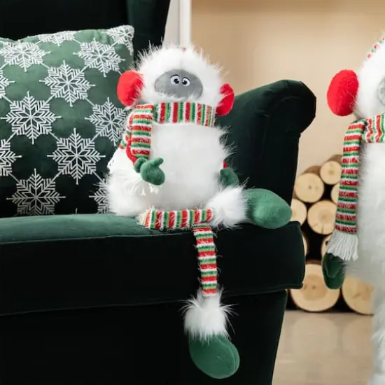 Glitzhome&reg; 21"H Christmas Fabric Yeti Shelf Sitter {4}