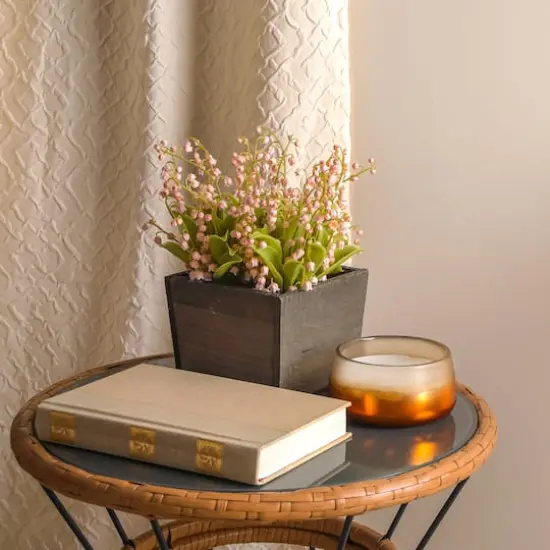 10" Lily-Of-The-Valley Flowers In Wood Box Pink {4}