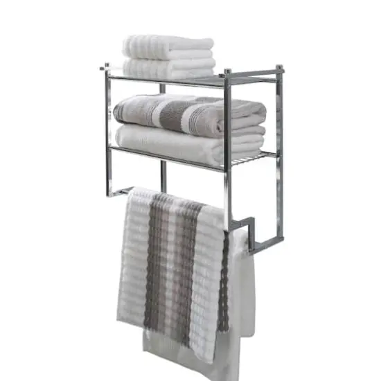 Organize It All 2-Tier Wall Mounted Shelf & Towel Rack  {3}
