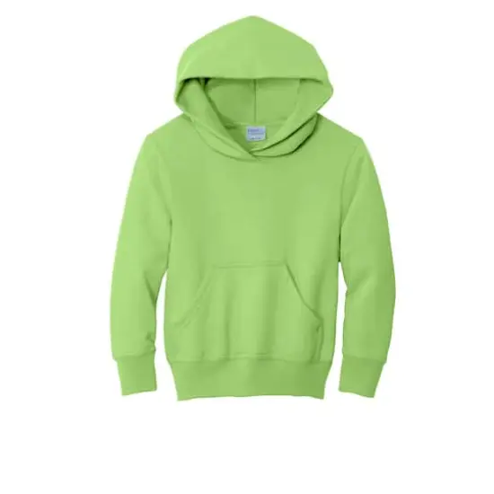Port & Company® Colors Youth Core Fleece Pullover Hooded Sweatshirt Lime {1}