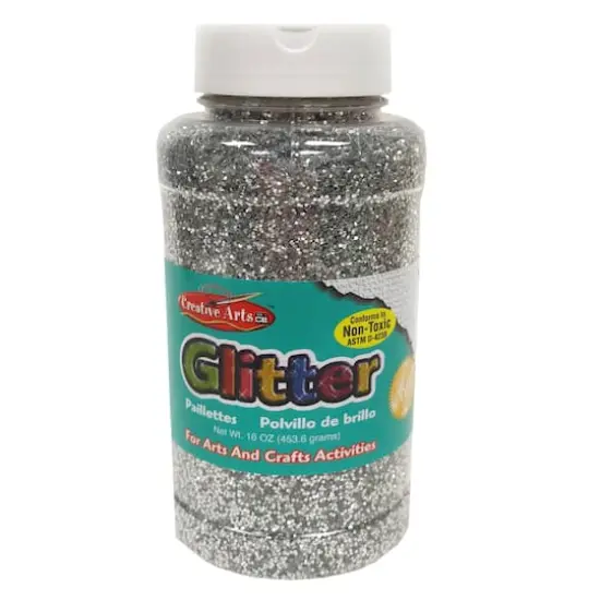 Charles Leonard Creative Arts&trade; 16oz. Glitter, 3ct. Silver {4}