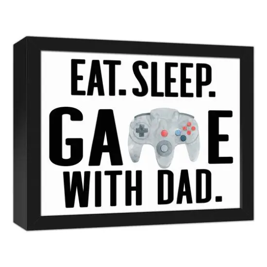 Game with Dad Black Framed Canvas Art {3}