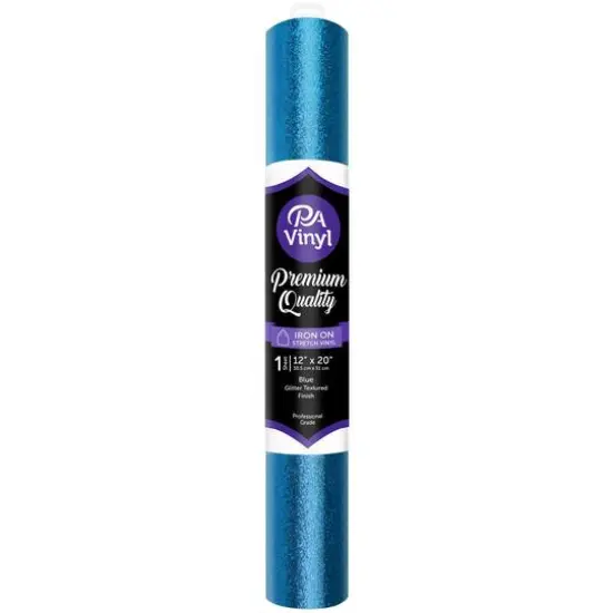 PA Vinyl Glitter Texture Iron On Stretch Vinyl Blue {1}
