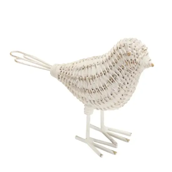 Faux Wicker Bird Figurines Set {3}