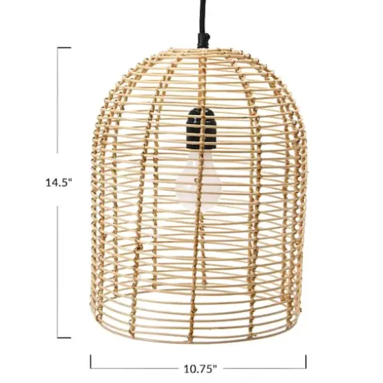 Hello Honey&reg; Modern Boho Handwoven Rattan Pendant Light {6}