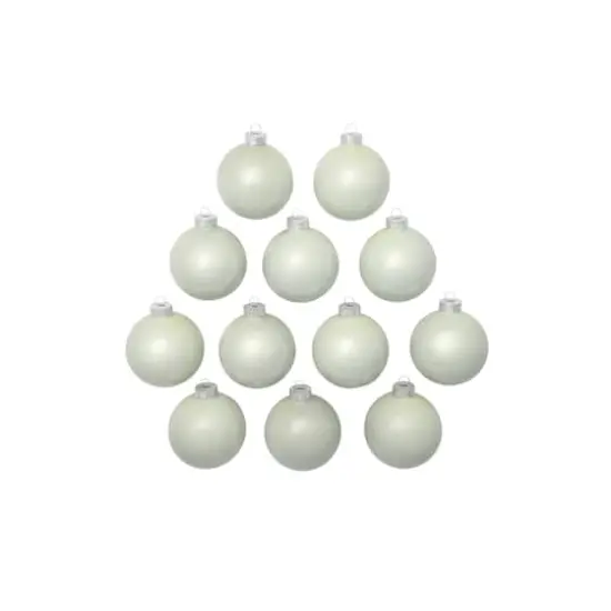 Whitehurst 12ct. 2.75" Pearl Glass Ball Ornaments White Polar Pearl {3}