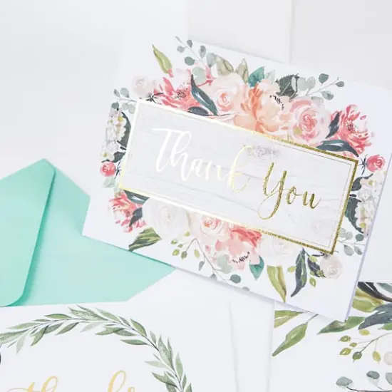 Floral Thank You Cards & Envelopes by Recollections™, 4.25" x 5.5" {6}