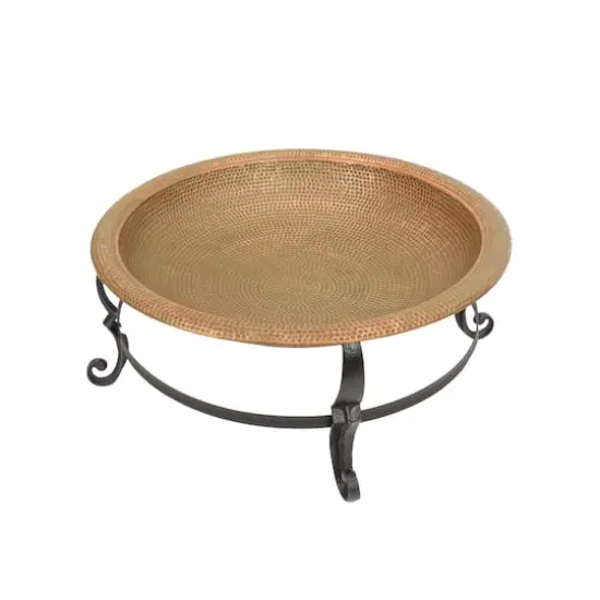 32" Copper Fire Pit with Stand & Tray Cover {6}
