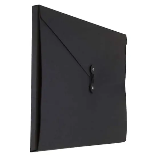 JAM Paper Black Kraft Portfolio with Button and String Tie Closure 9.25" x 14.375" {3}