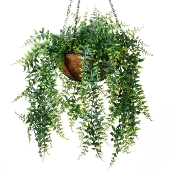 21" Fern Leaves Hanging Basket {8}