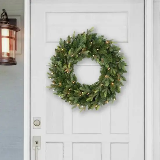 24" Pre-Lit Balsam Fir Wreath {4}