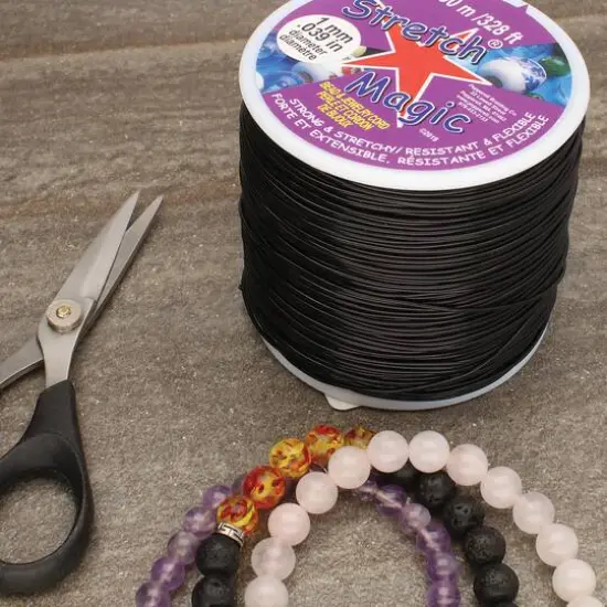 Stretch Magic&reg; 1mm Black Bead & Jewelry Cord, 100m {5}