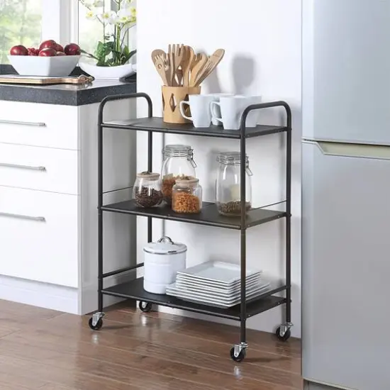 SunnyPoint 3-Tier Storage Cart Black {4}